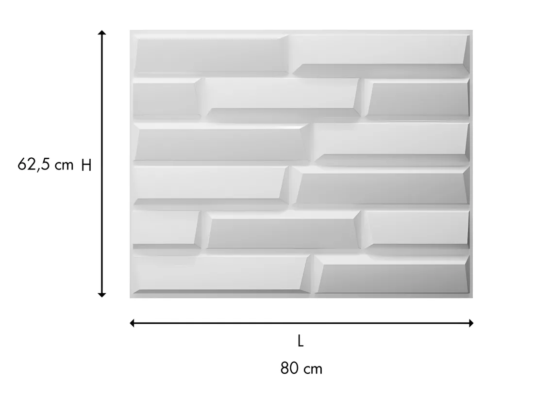 Panneau mural 3D à peindre - pack de 3m² - lot de 6 pièces - GREAT