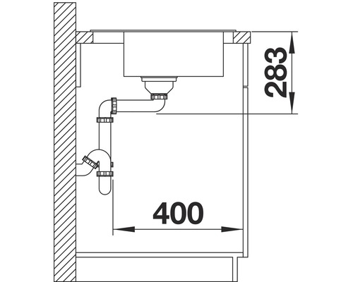 Blanco DANA 45 spoelbak, 480 x 500 mm, roestvrij staal, natuurlijke afwerking, 525322