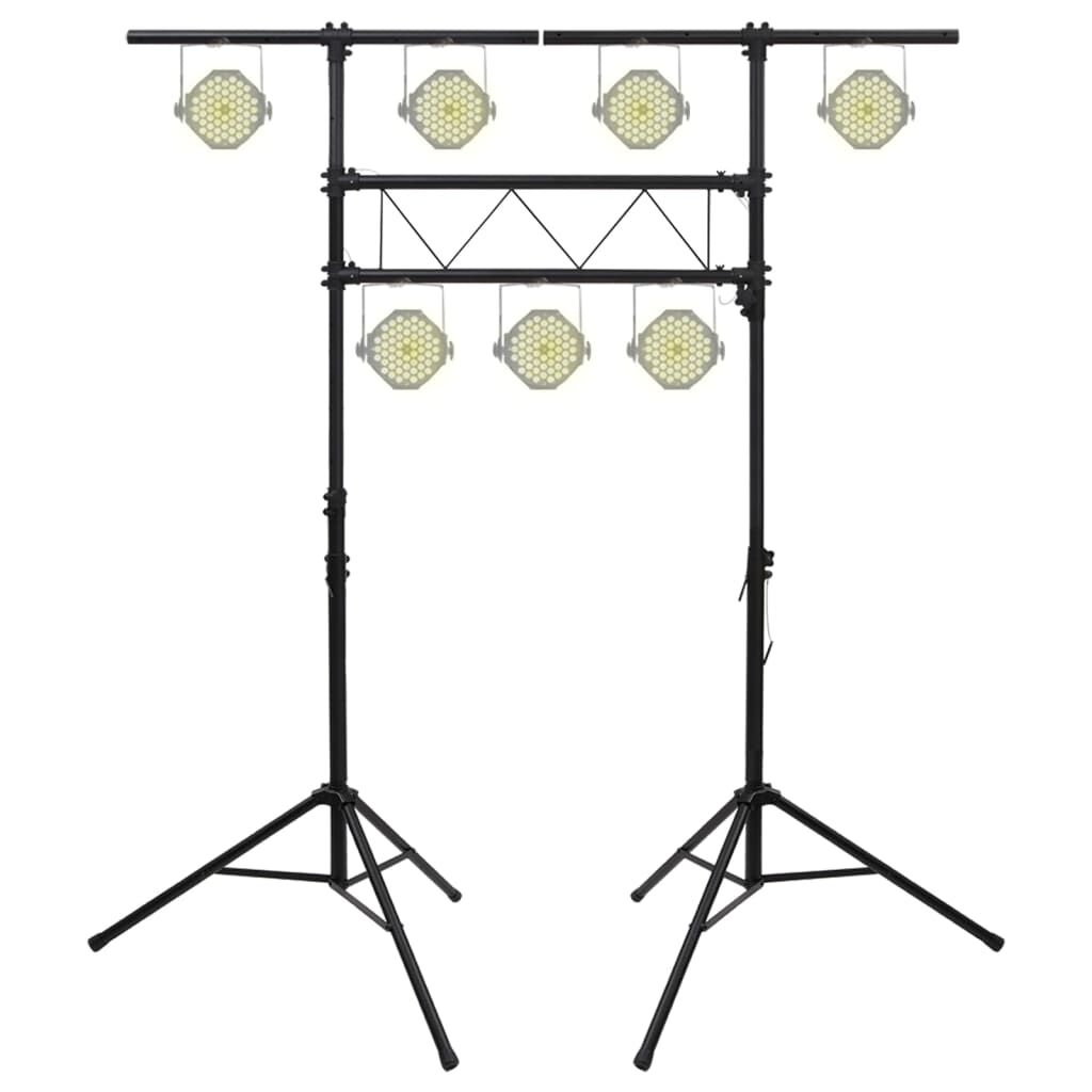 vidaXL Verlichtingsstandaard, zwart, 238x115x(180-300) cm, staal