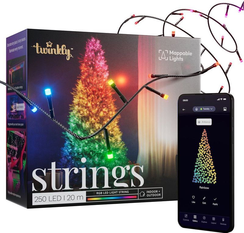 Twinkly - Strings RGB - Lichtsnoer - 20 Meter - LED Verlichting - 250LED RGB - Dimbaar