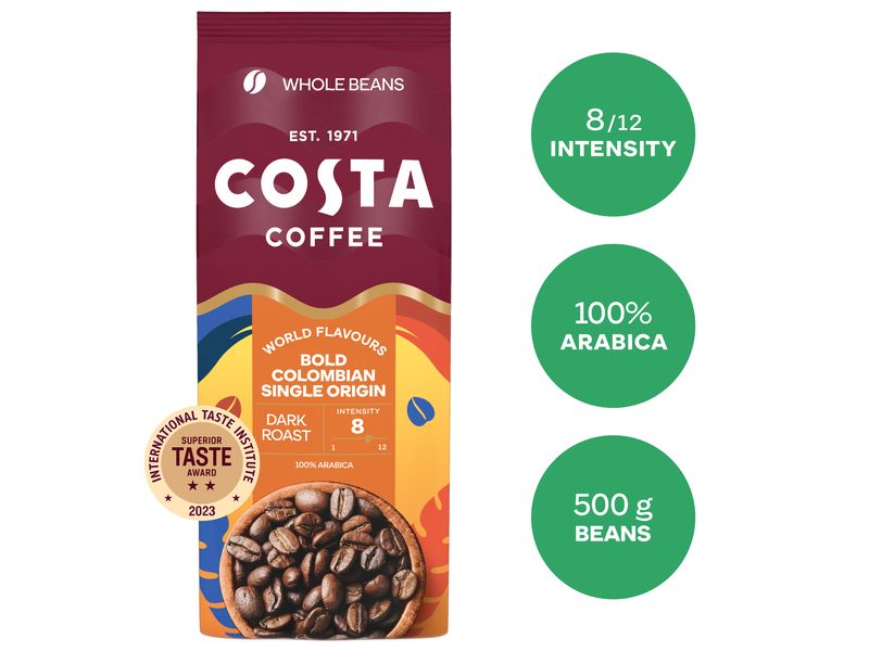 Costa Coffee Kaffeebohnen The Colombian Roast 500 g Kaffeebohnen für Espresso und Café au lait