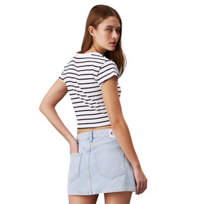 Tee-shirt à manches courtes femme Woven Label CALVIN KLEIN