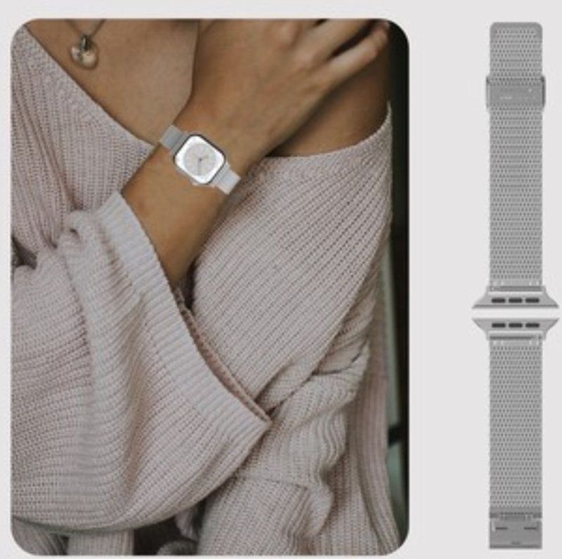Just In Case - SilkSteel Strap - Horlogebandje - Zilver - Voor Apple Watch 40-42mm