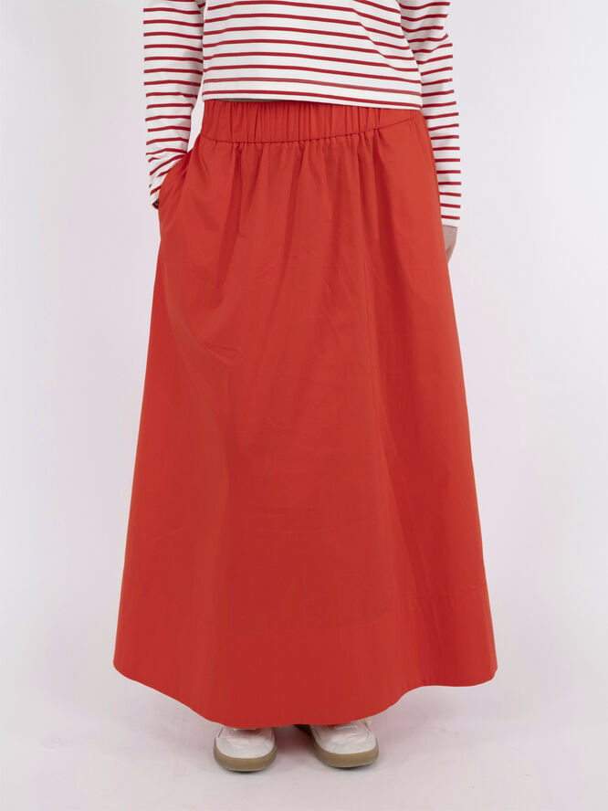 Neo Noir Yara Long Poplin Skirt Red