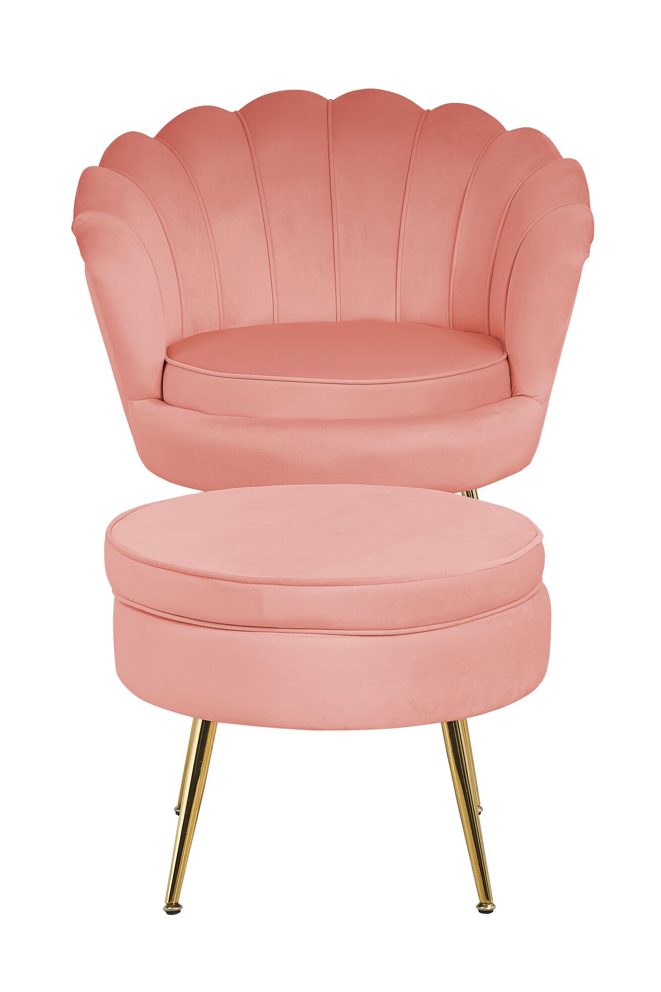 Muschelsessel Samt Rose Relaxsessel Polstersessel Ohrensessel Loungesessel