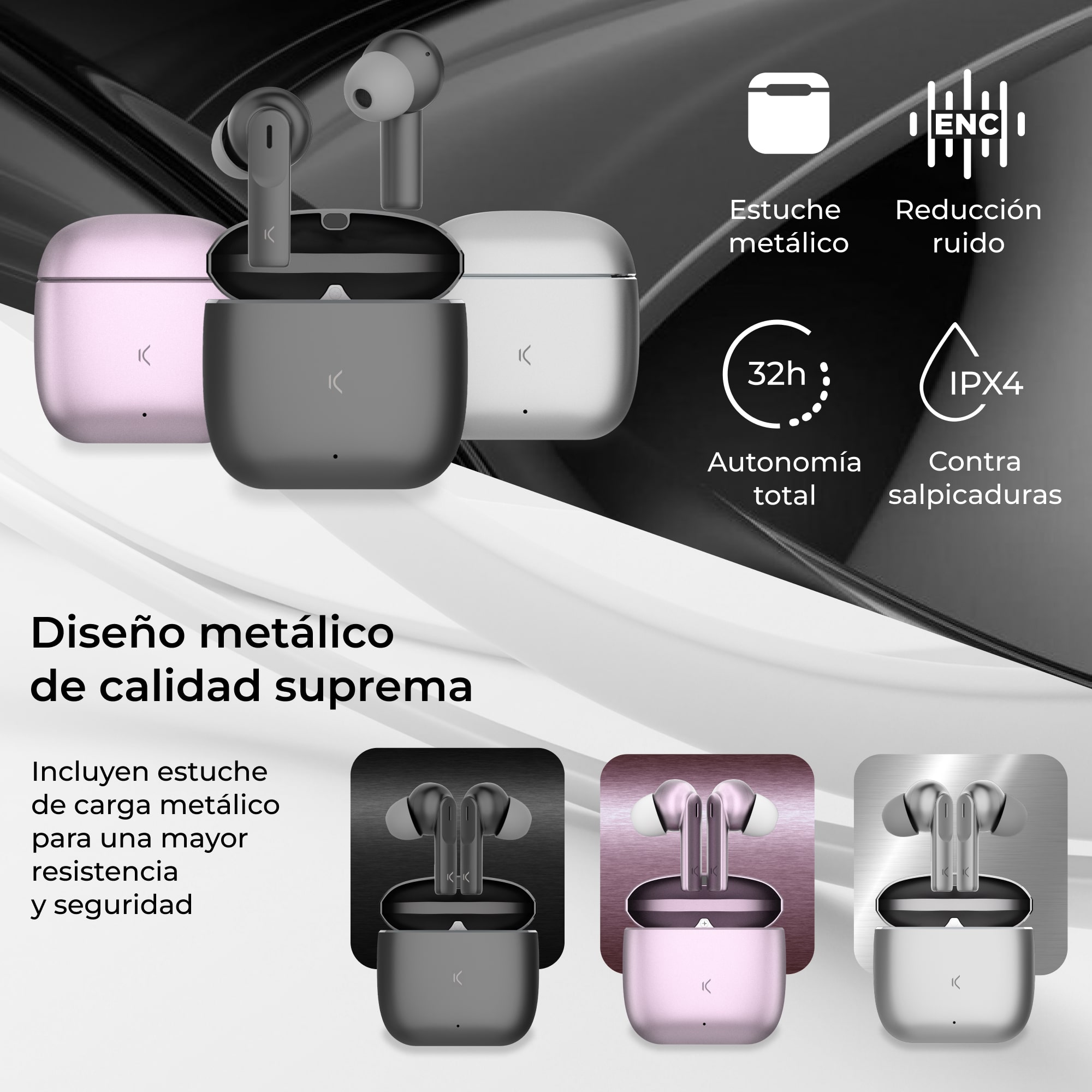 Fones de ouvido sem fio Ksix Meteor