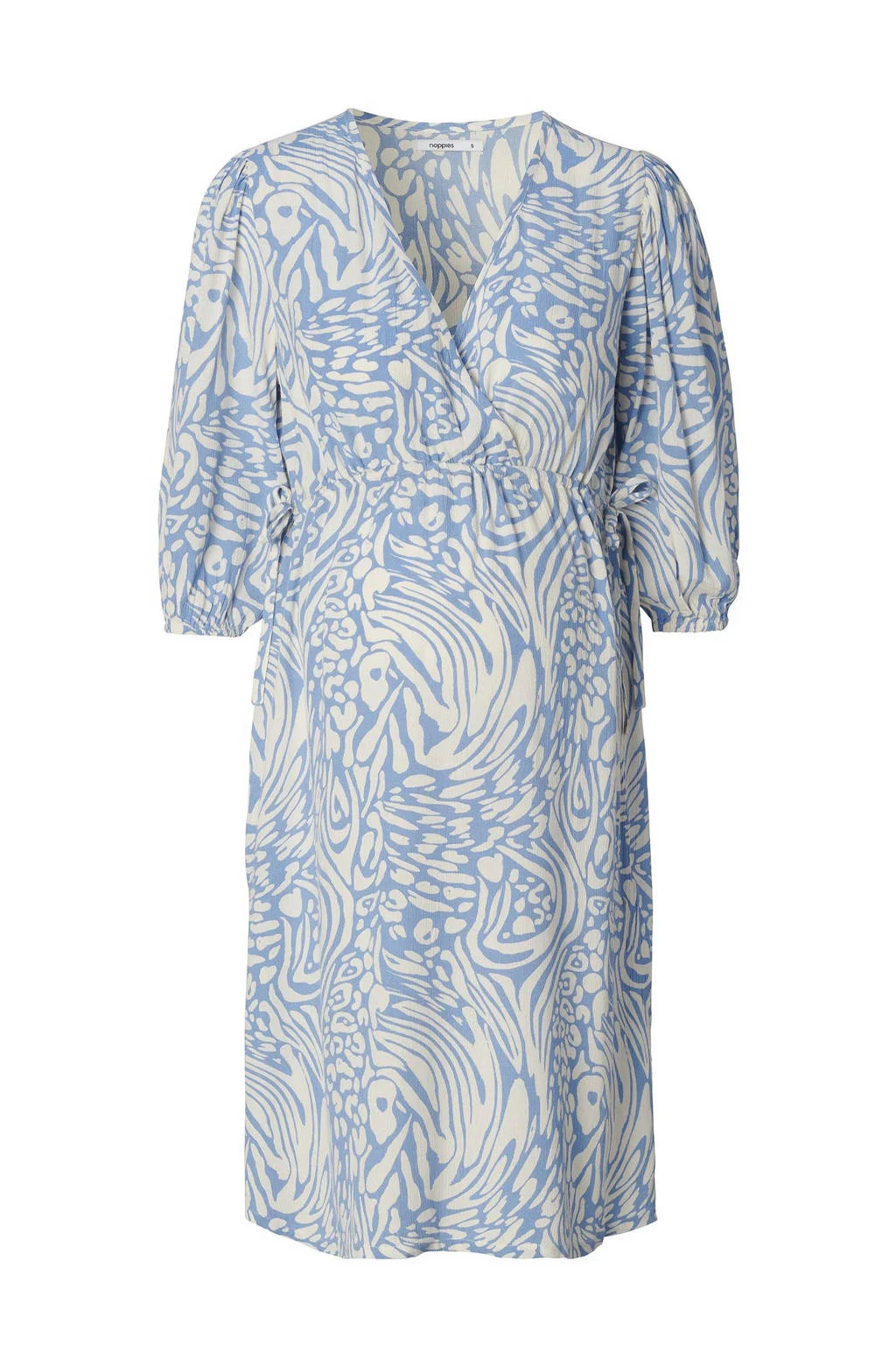 Noppies zwangerschaps- en voedingsjurk Keara met all over print blauw/wit