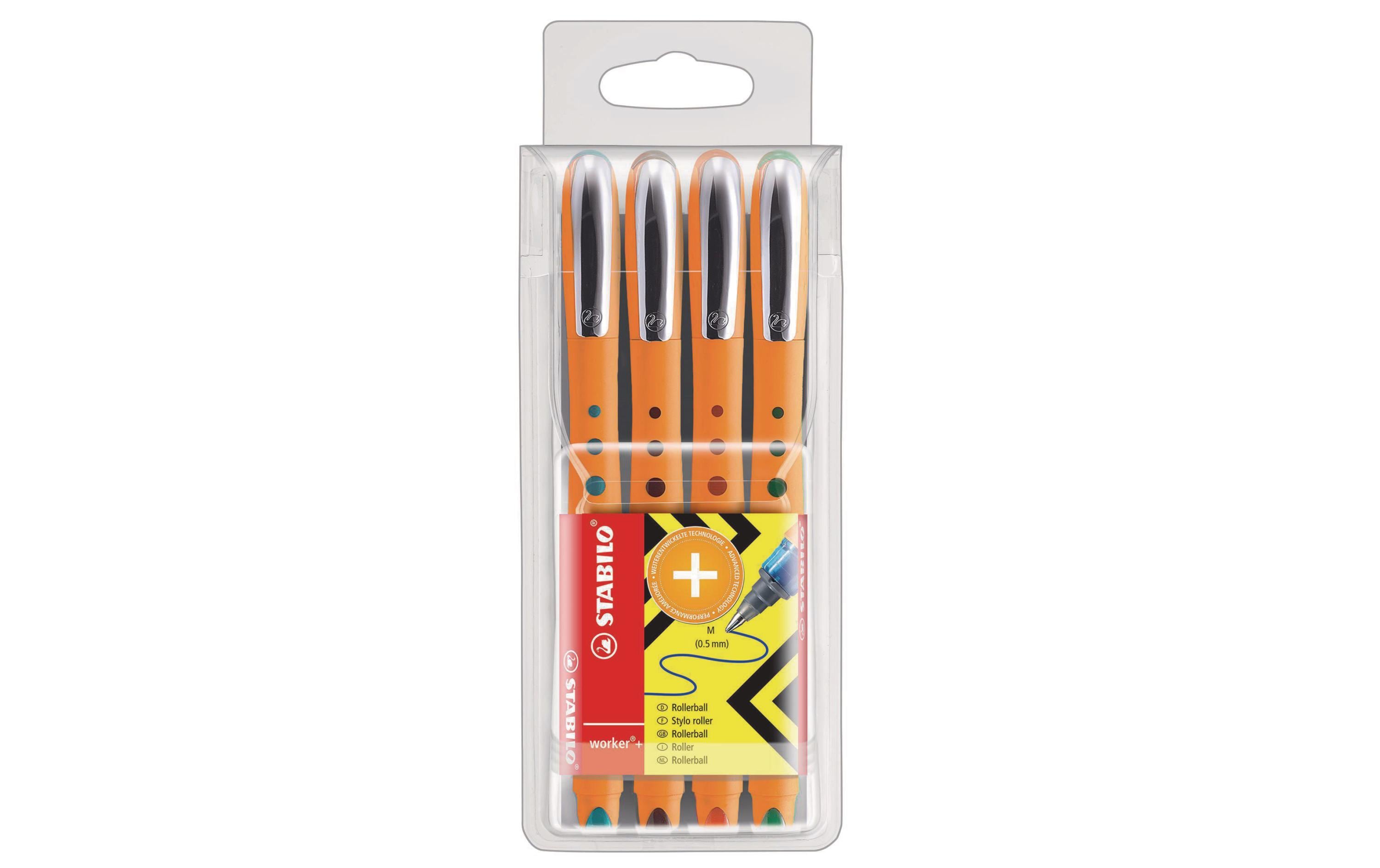 Rollerball bionic worker medium 0.55 mm, GelbTintenroller mit blauer Tinte