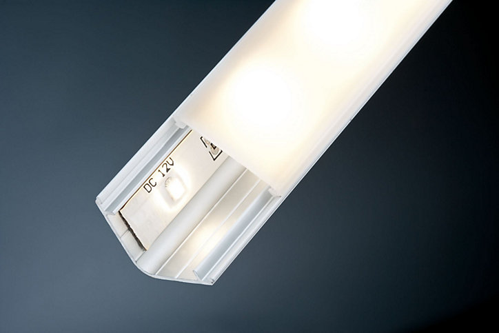 Profilé de strip LED Delta Paulmann IP20 Alu, Satiné L.2 m x P.2 cm x H.2 cm