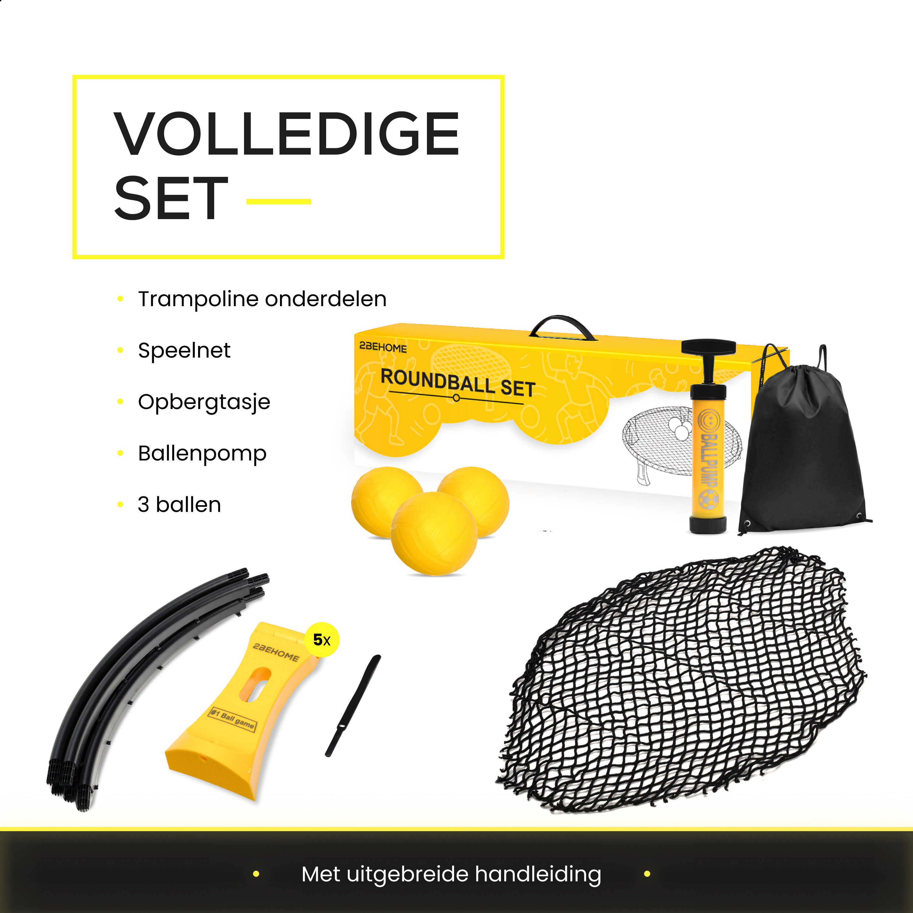 2BEHOME Spikeball Roundnet set - Yellow