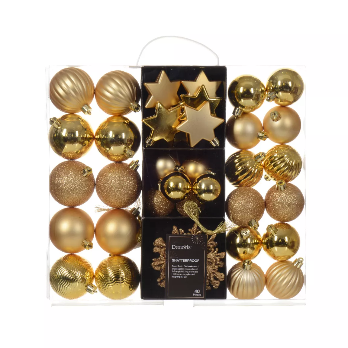 Kit de décoration de Sapin de Noël (40 pcs) Cristal Or
