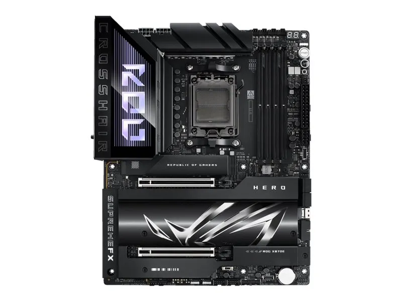 ASUS ROG CROSSHAIR X870E HERO - Bundkort - ATX - Socket AM5 - AMD X870E Chipset - USB4, USB-C 3.2 Gen2, USB 3.2 Gen 2 - Wi-Fi 7, 2.5 Gigabit LAN, 5 Gigabit Ethernet, Bluetooth - onboard grafik (CPU påkrævet) - HD Audio (8-kanaler)