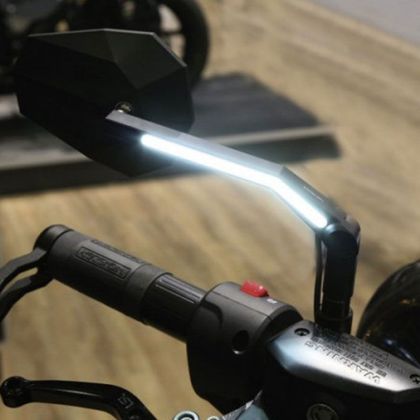 Rétroviseur Highsider STEALTH X3 avec veilleuses avant LED (la paire) Universel - Noir