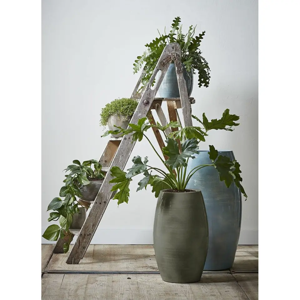 Mica Decorations Lester Vaas - H50 x Ø30 cm - Terracotta - Groen
