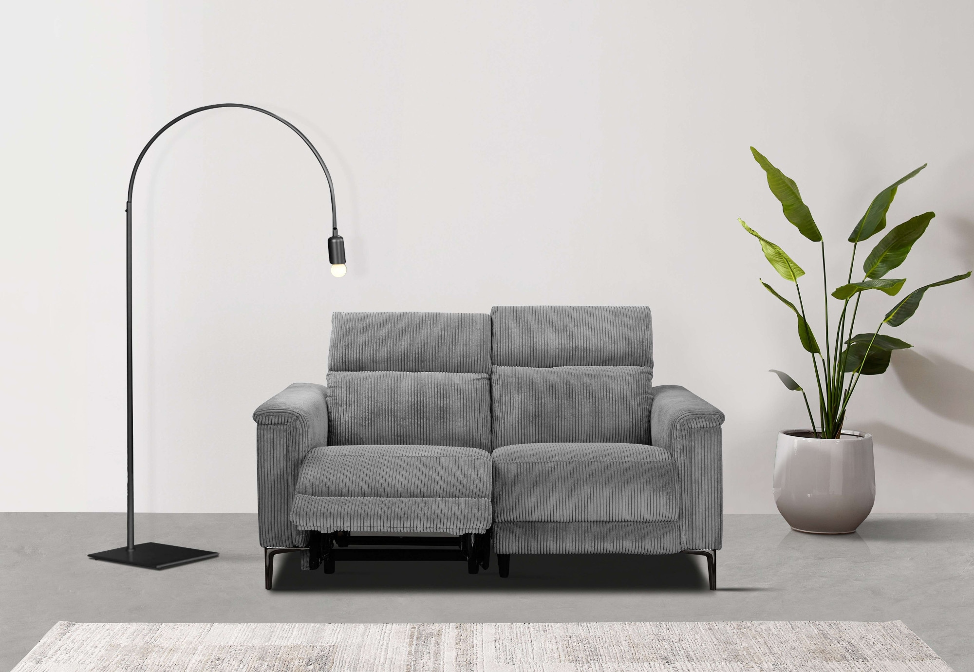 Home affaire 2-Sitzer »Lund in Cord, mit manueller o. elektrischer« Relaxfunktion, USB-C, Kopfteilverstellung, Breite 160 cm