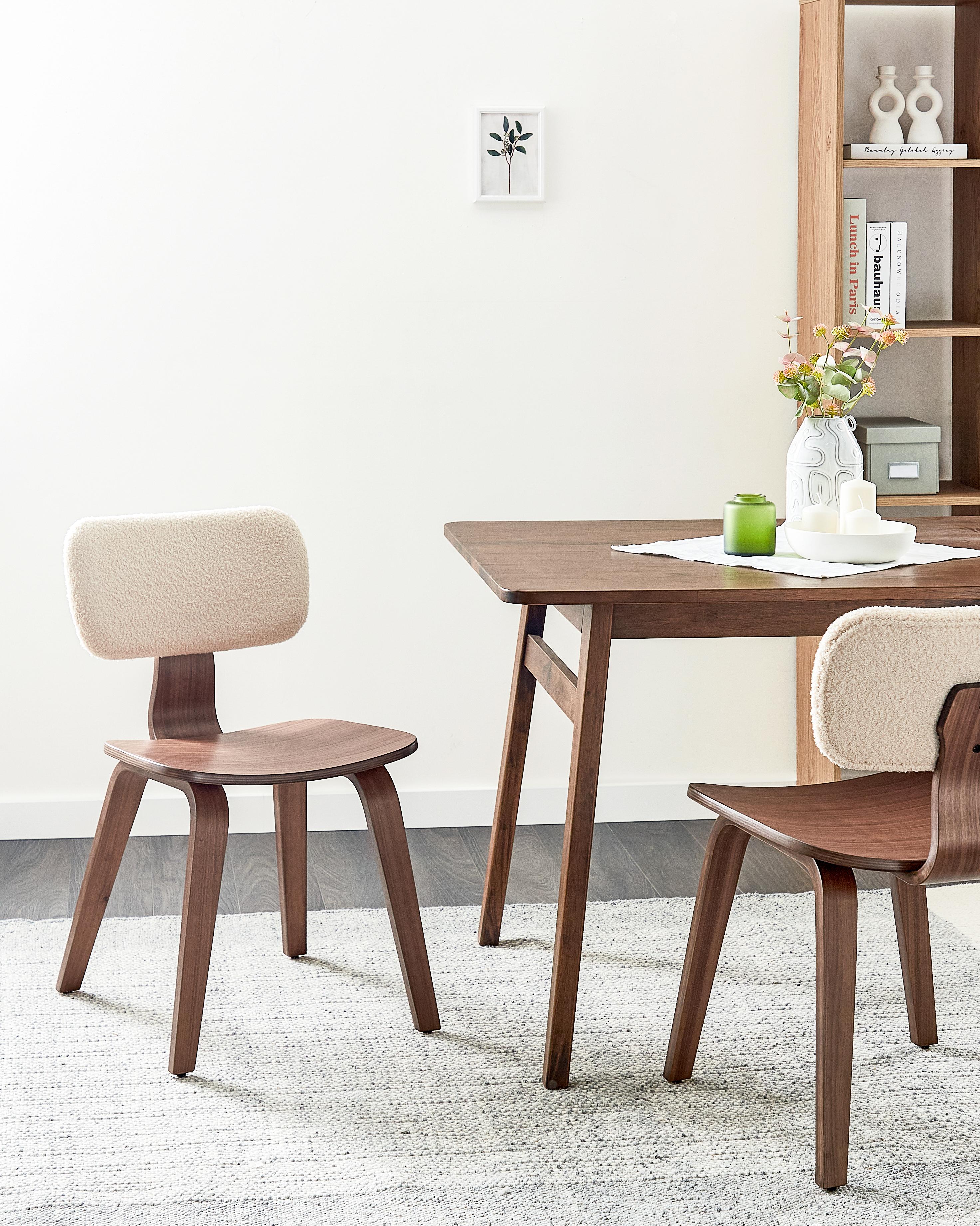 Set van 2 eetkamerstoelen LUCINDA Hout Donkerbruin