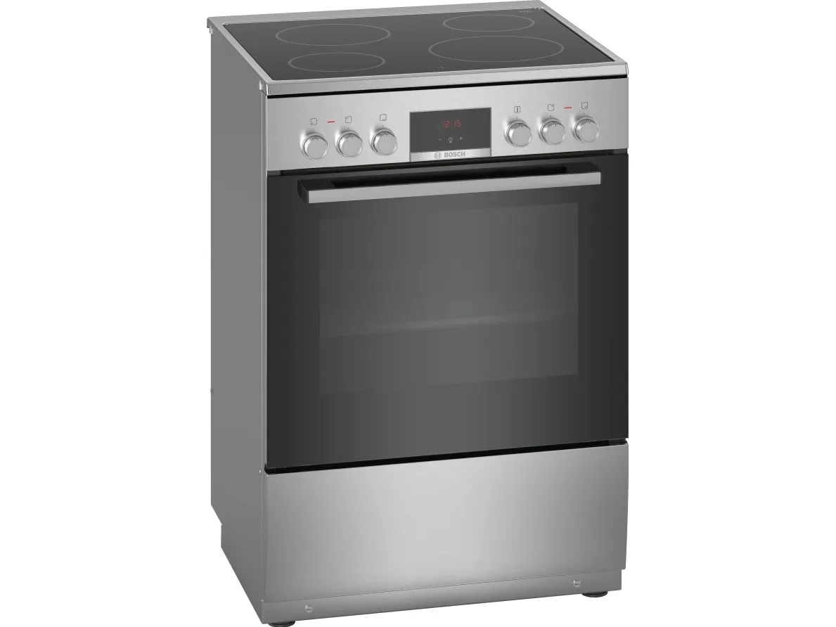 Bosch Serie | 4 HKN31A050U - Komfur - fritstående - bredde: 60 cm - dybde: 60 cm - højde: 90 cm - med selv-rengøring - stål