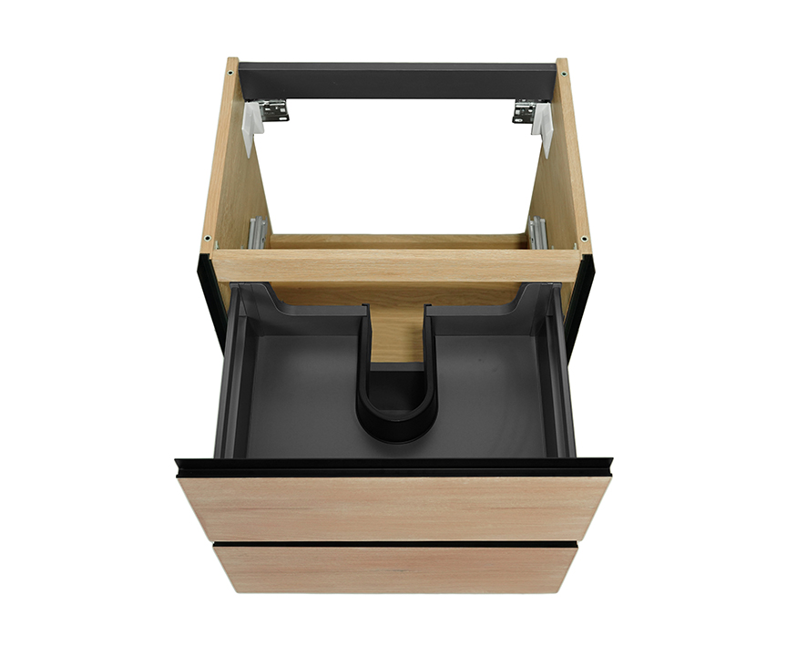 Mueller Sakura wastafelonderkast 60x45,2cm naturel eiken/mat zwart