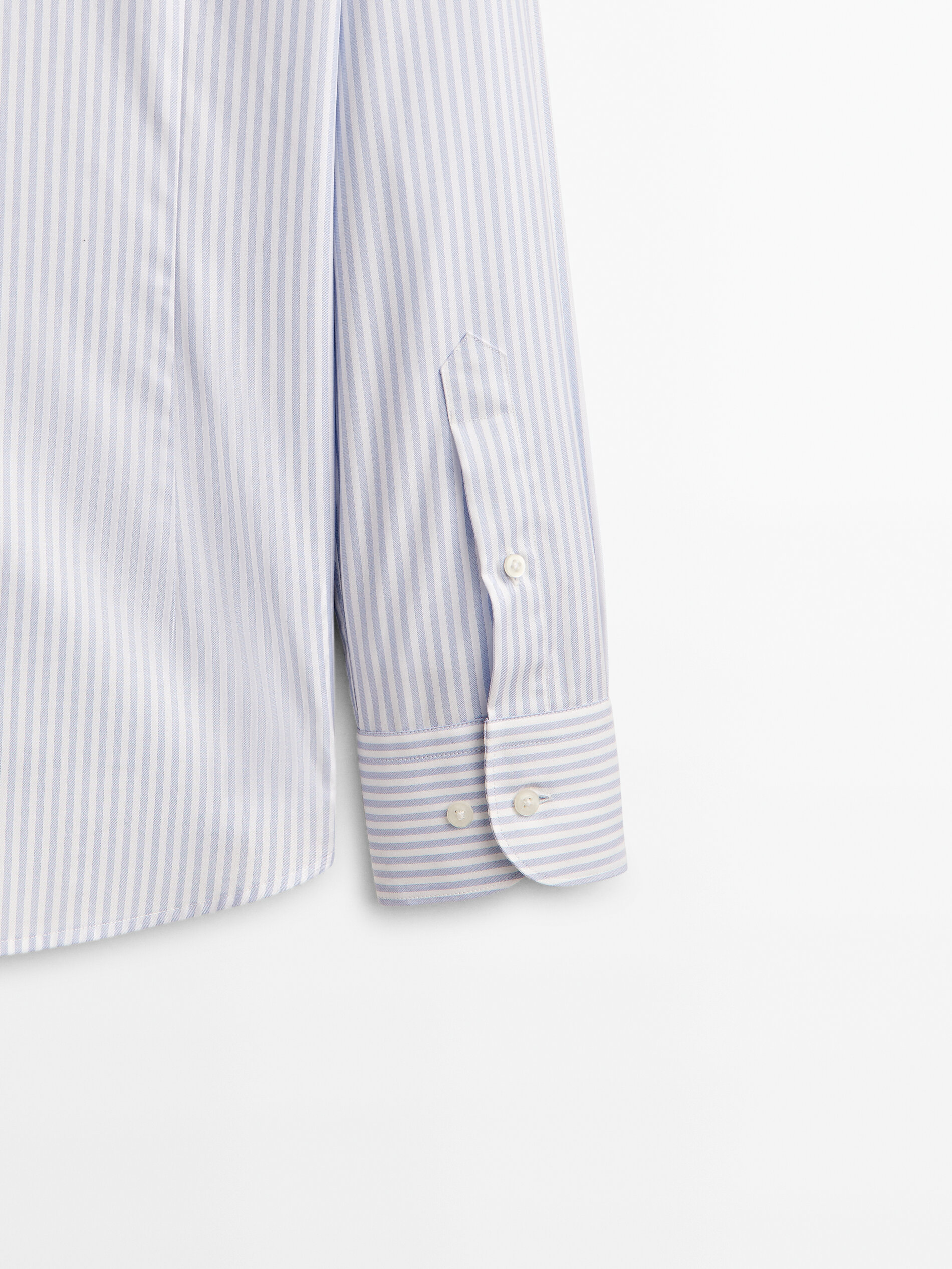 Camisa rayas easy iron slim fit - Azul Claro
