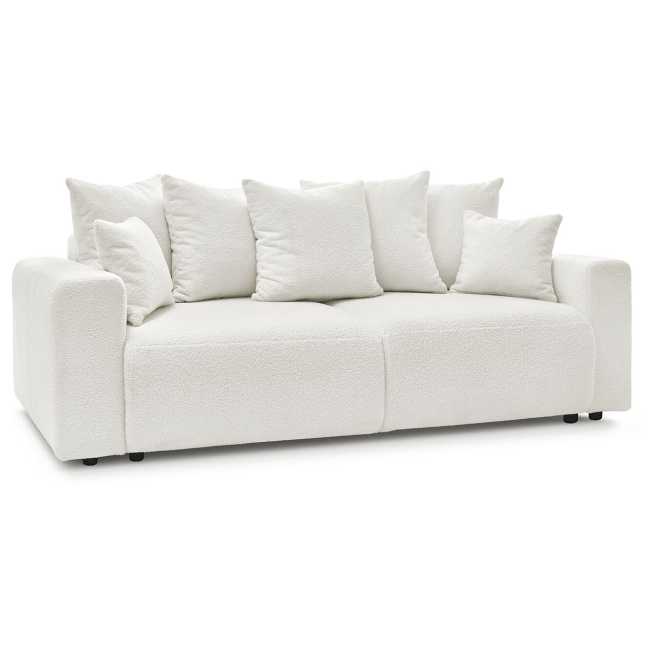 Bobochic Canapé 3 places convertible velours  Envy blanc - 245x102x88 cm