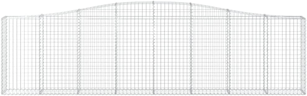 Gabione mit Hochbogen, Steinkorb Drahtkorb, Gabionenkorb Verstärkte Gabionenhaken, Gabionenwand Gabionen Zaun,400 x 30 x 100/120 cm,1 Stück