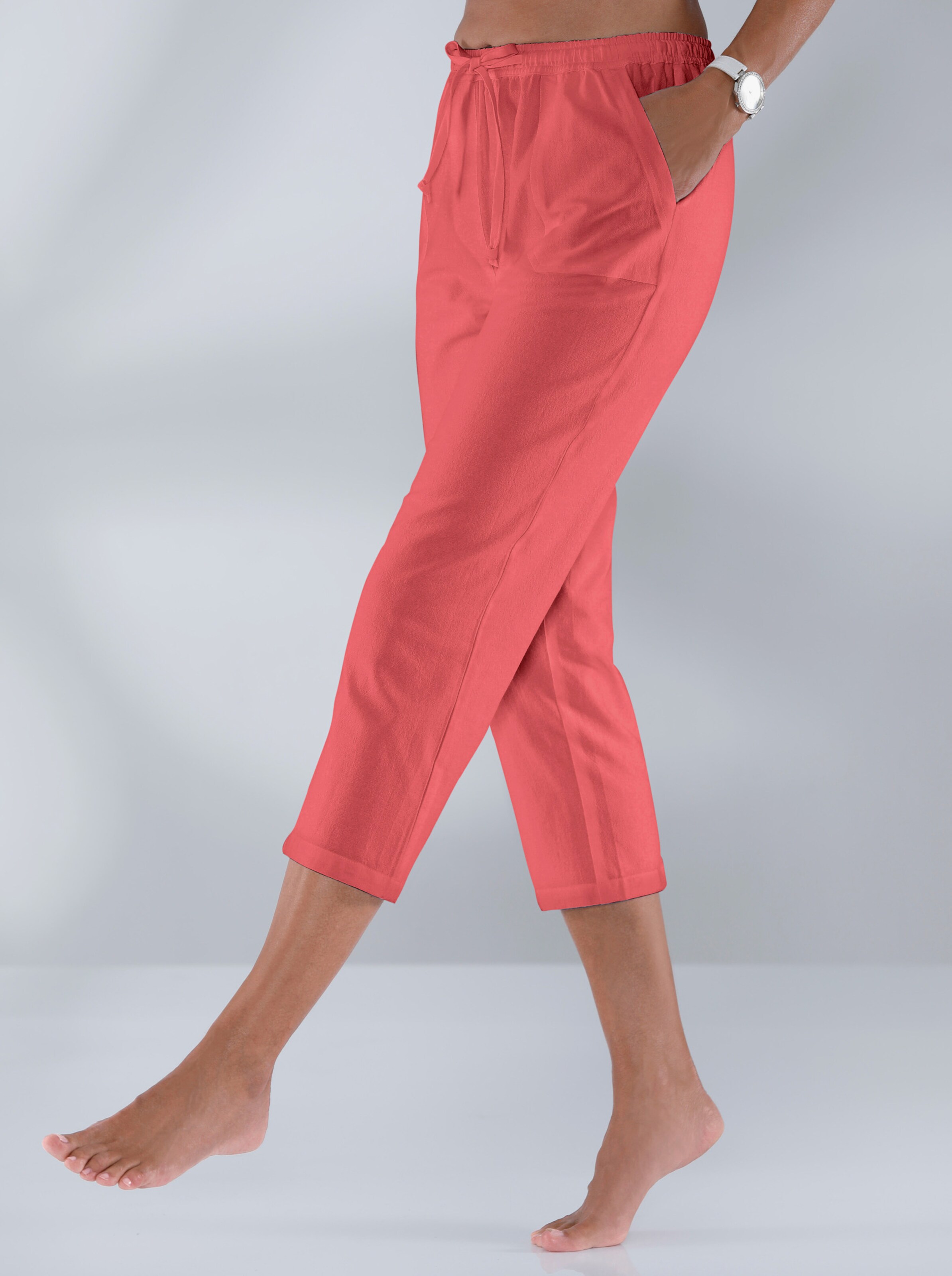 Schlupfhose aus bügelarmer Strukturware