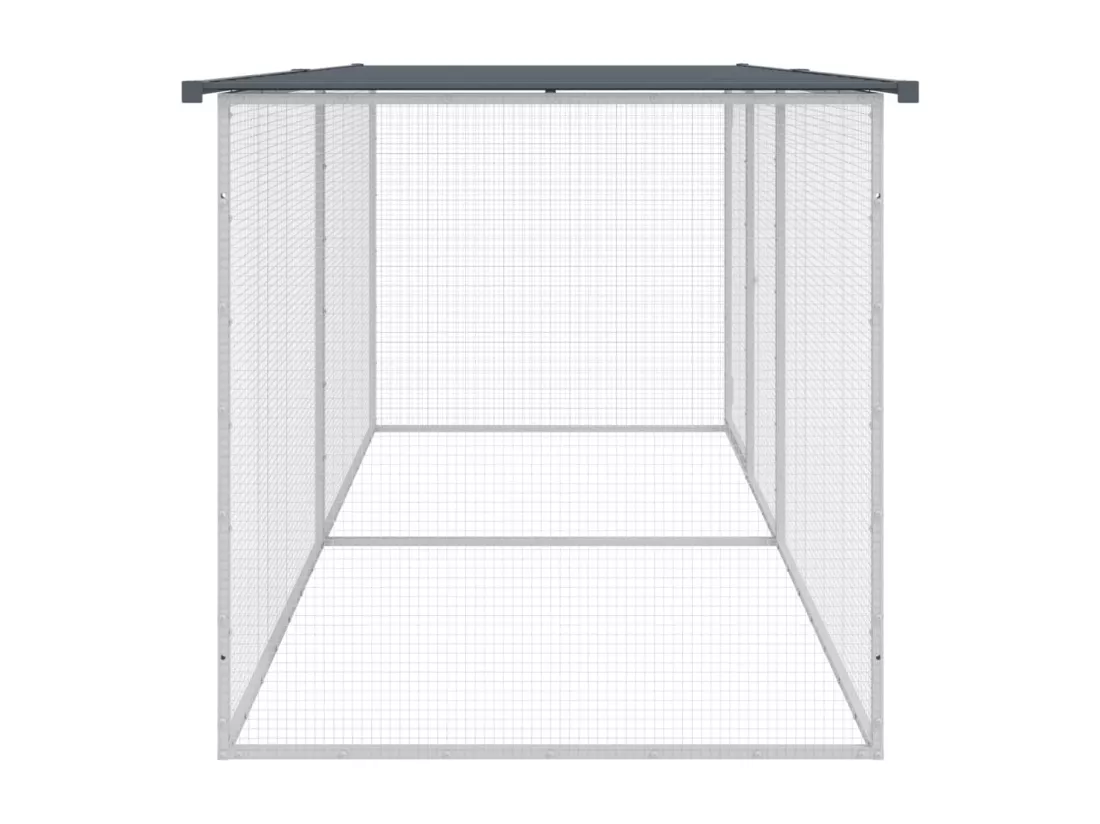 Poulailler avec toit anthracite 203x98x90 cm acier galvanisé