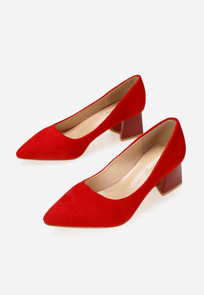Chaussures à talon épais rouges Salma