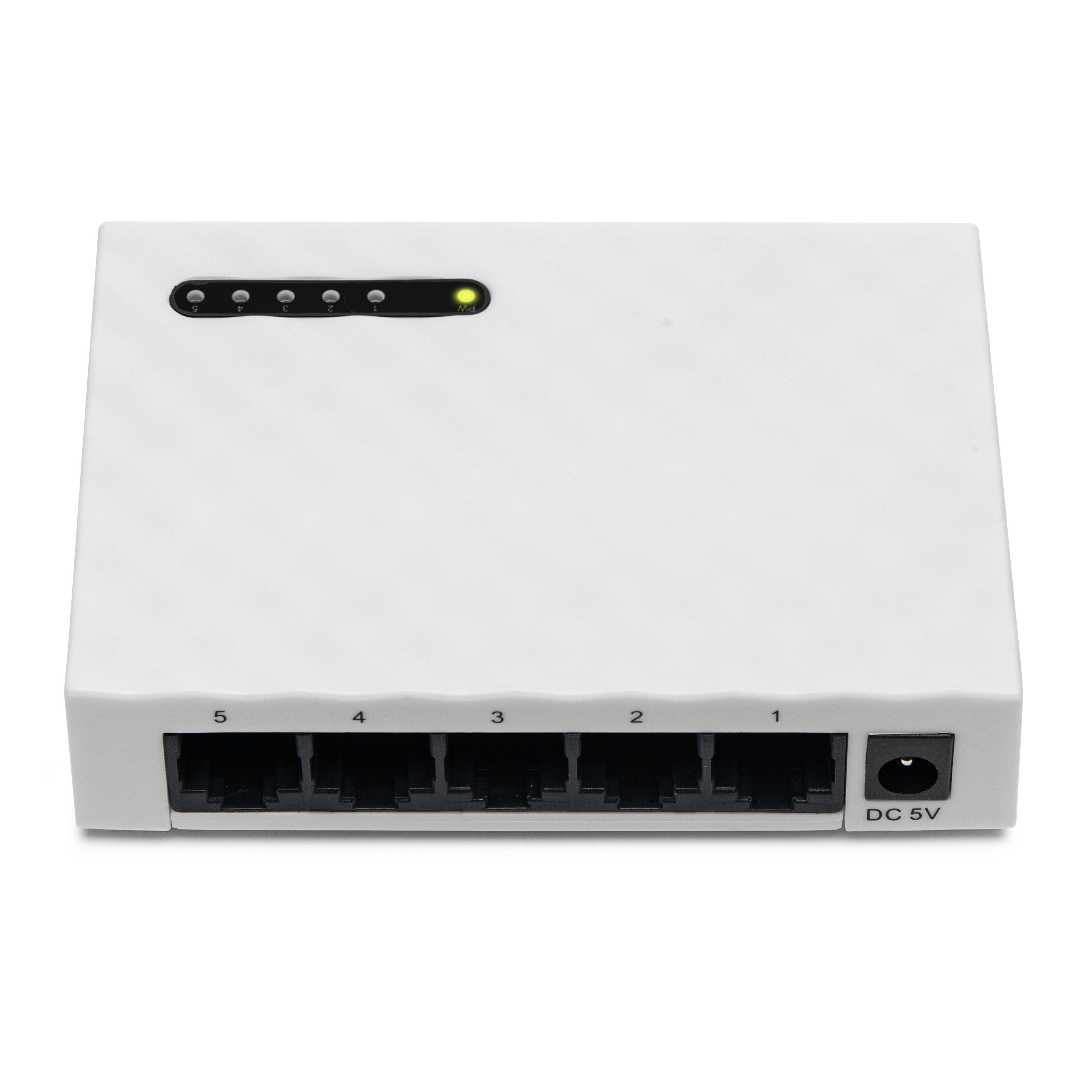 Plexgear Gigabitswitch CA103 med 5 porter (Gen. 2)