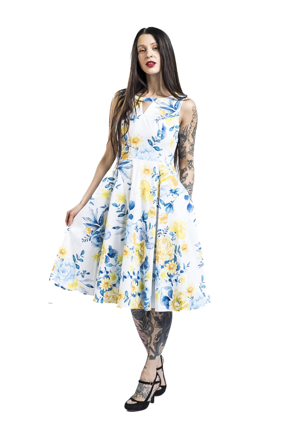Hope Floral Swing Dress | H&R London Robe mi-longue