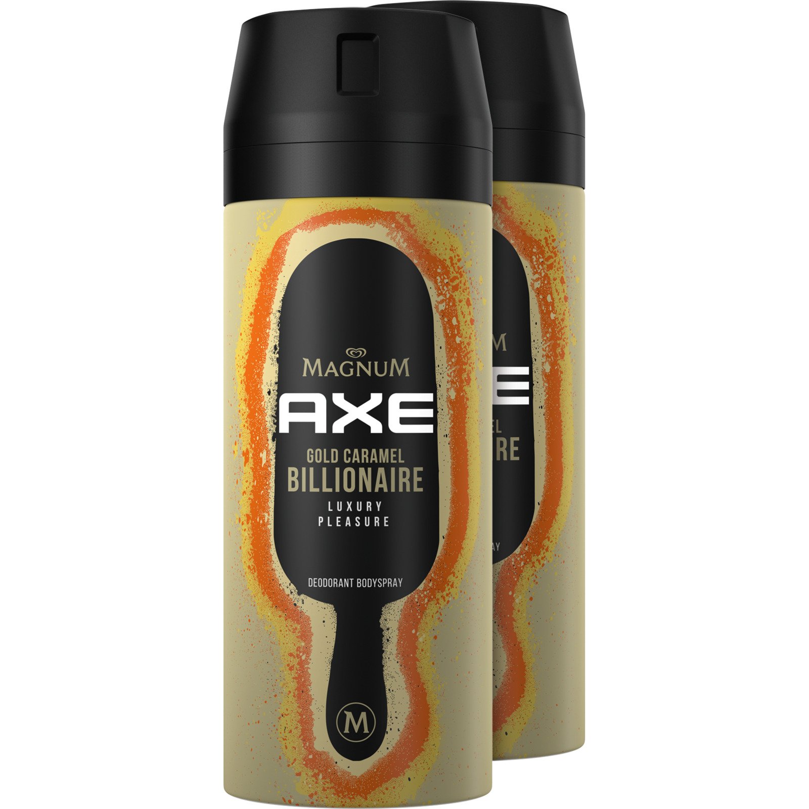 Axe Deodorant Bodyspray Magnum Gold Caramel Billionaire 2 x 150 ml