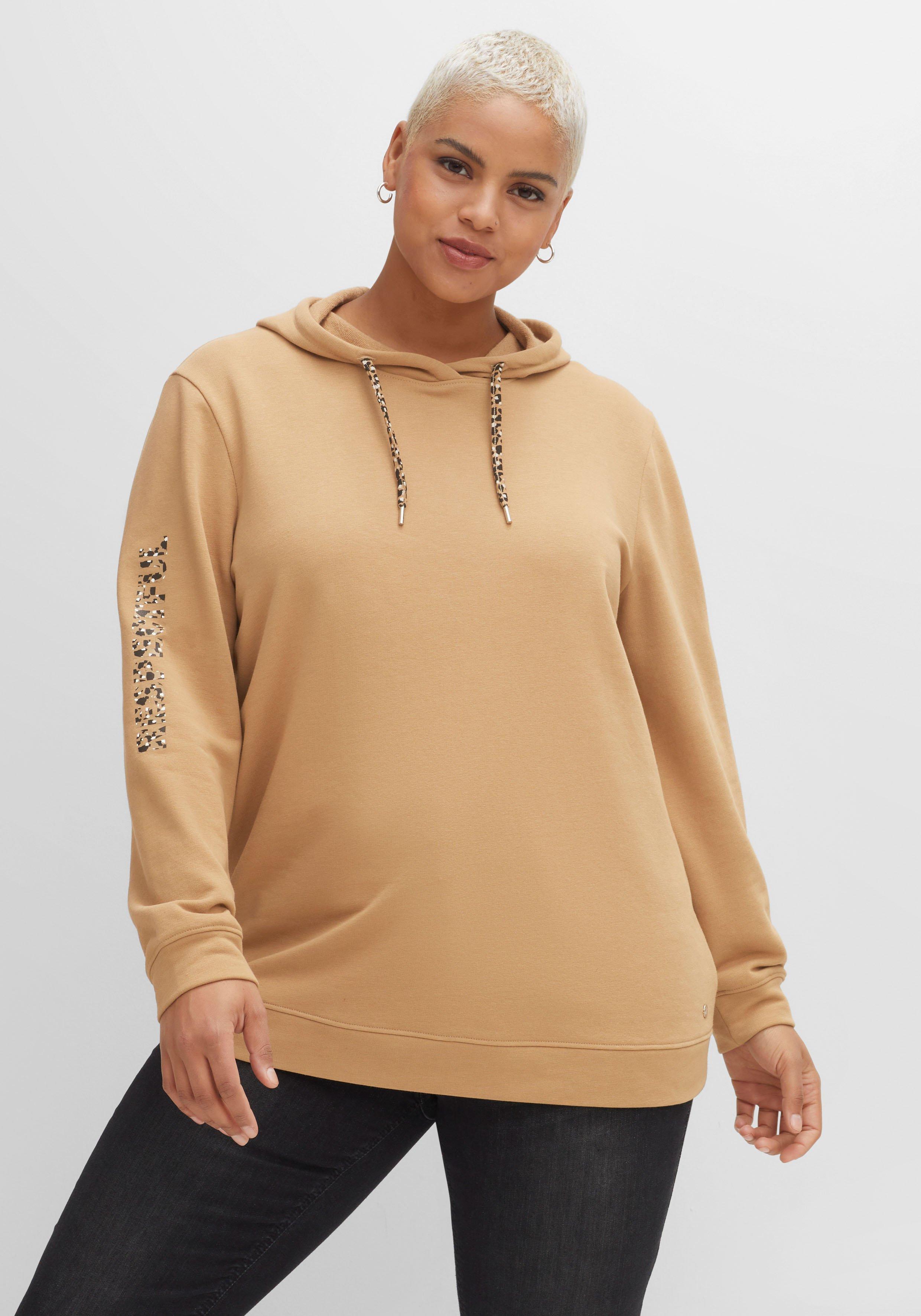 Kapuzensweatshirt mit Details im Animalmuster