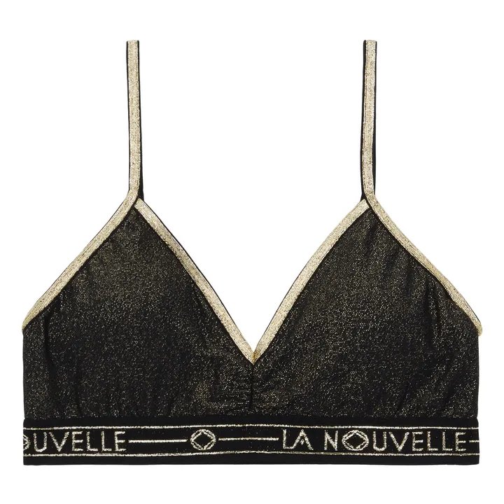 La Nouvelle Brassière Georgia Métalisée Elastique Large | Noir