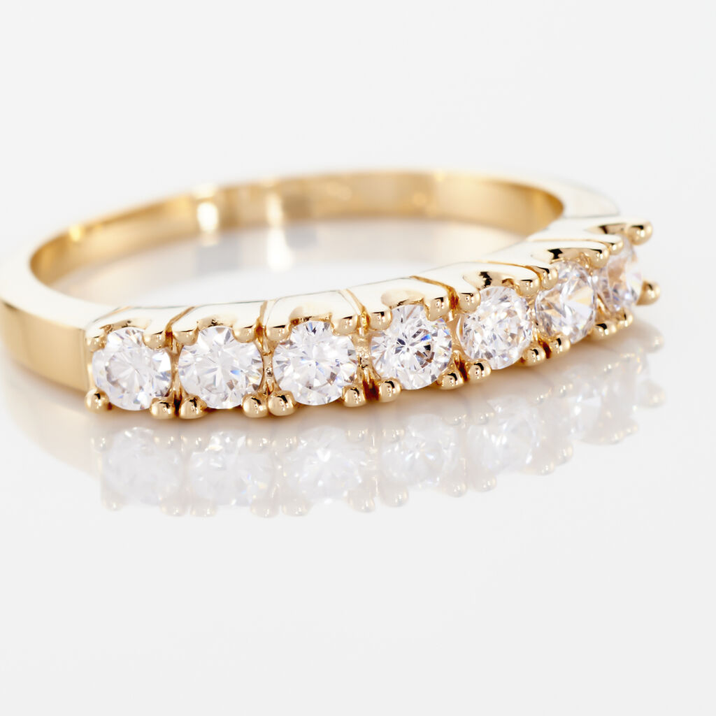 Bague Isee Plaqué Or Jaune Oxyde De Zirconium