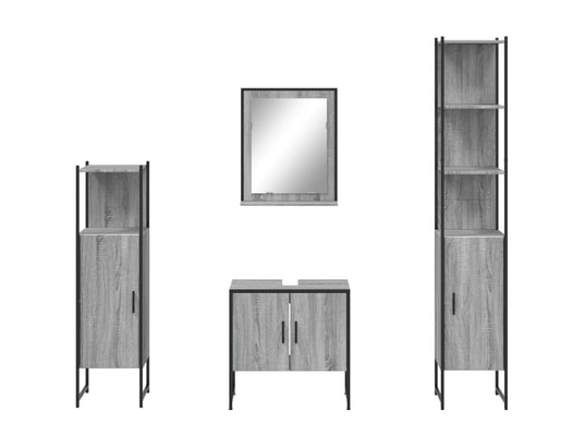 VIDAXL - Ensemble d'armoires de salle de bain 4 pcs sonoma gris