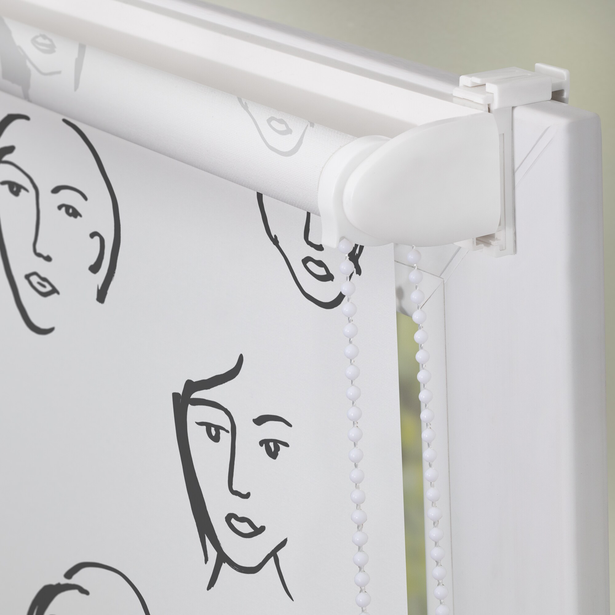 Lichtblick Rollo Klemmfix, ohne Bohren, blickdicht, Faces - Schwarz