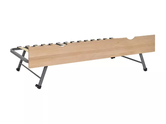 Sommier gigogne avec façade 2 mains 80x200 cm bois massif hêtre MAKURIA
