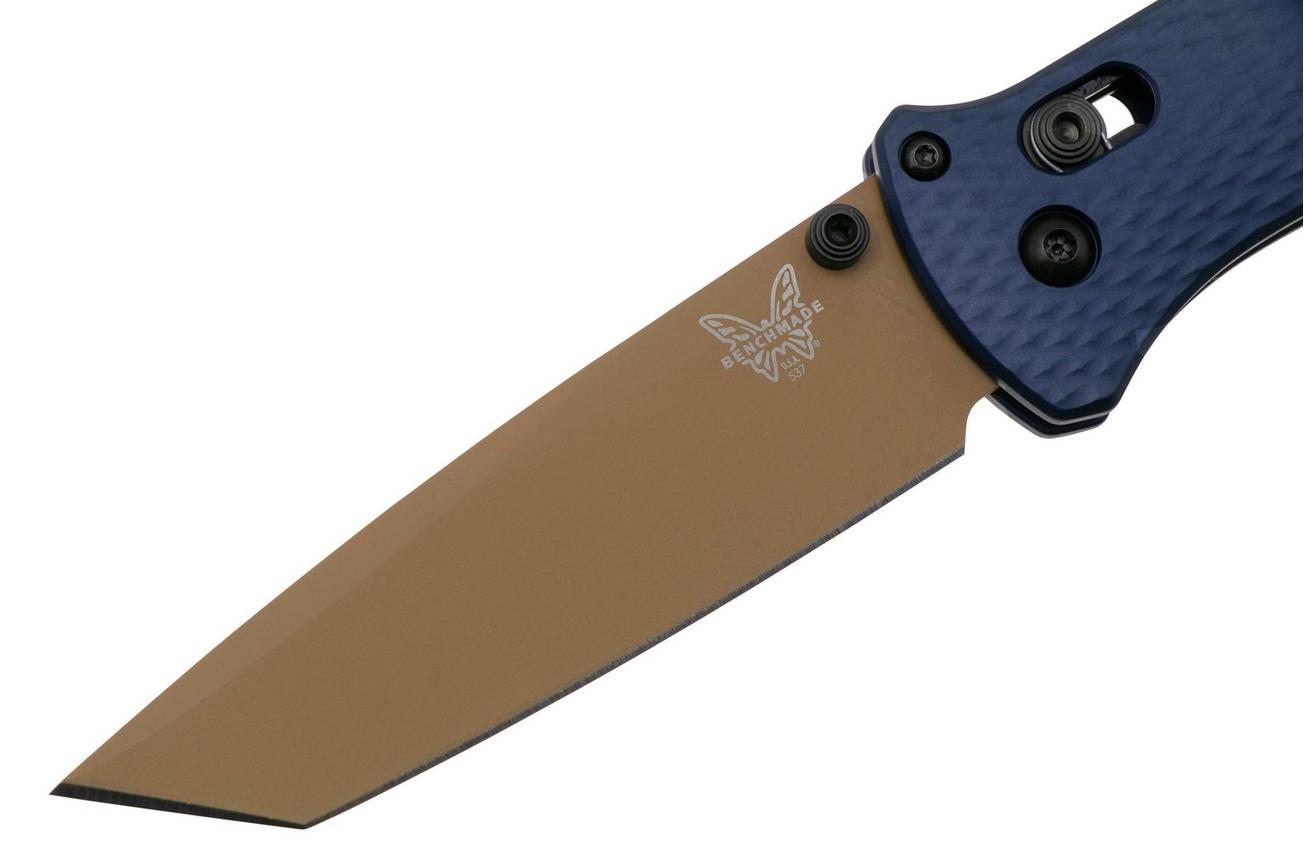Benchmade Bailout 537FE-02, CPM-M4, Flat Dark Earth, Blue Aluminium, zakmes