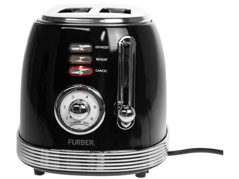 FURBER Toaster Brando Schwarz glanz Gleichzeitiges Rösten von 2 Toastscheiben