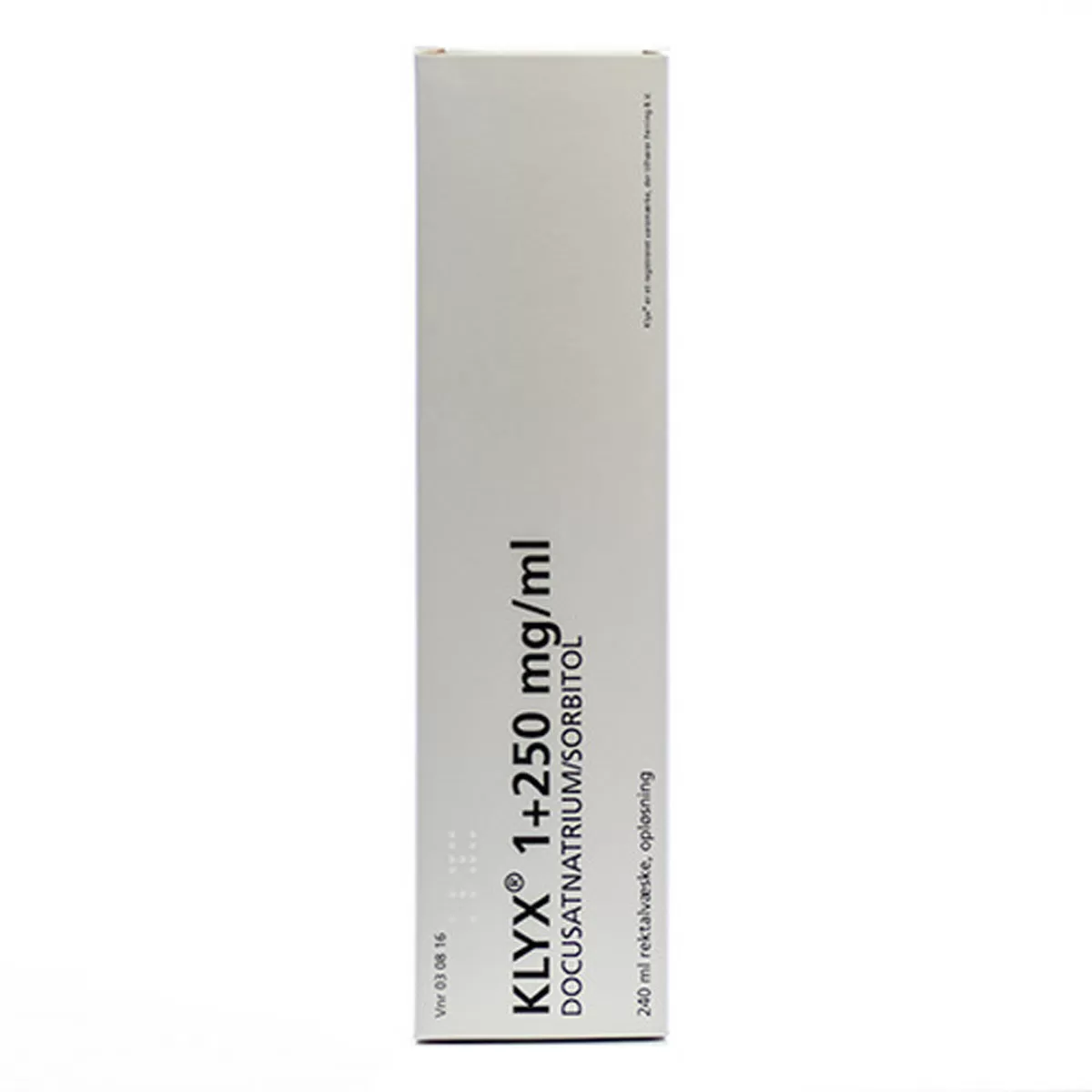 Klyx rektalvæske 1 250 mg/ml - 240 ml