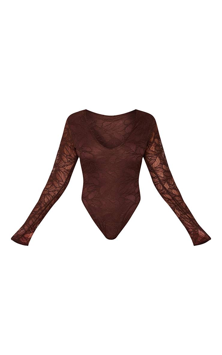 Chocolat Ensemble Coordonné Body En Dentelle Sculptant