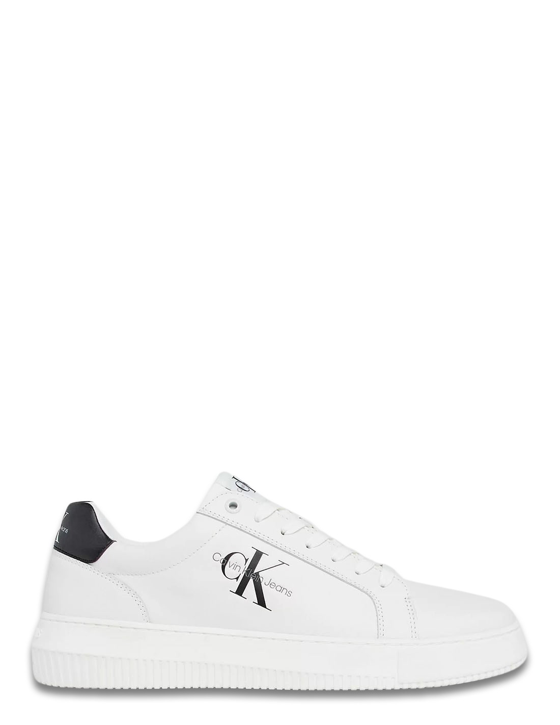 calvin klein Baskets de ville Homme Chunky Cupsole Mono Blanc/Noir Cuir