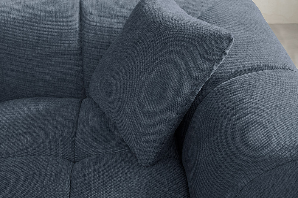 Modernes Ecksofa CITY 240cm blau Strukturstoff 3-Sitzer Couch inkl. Kissen