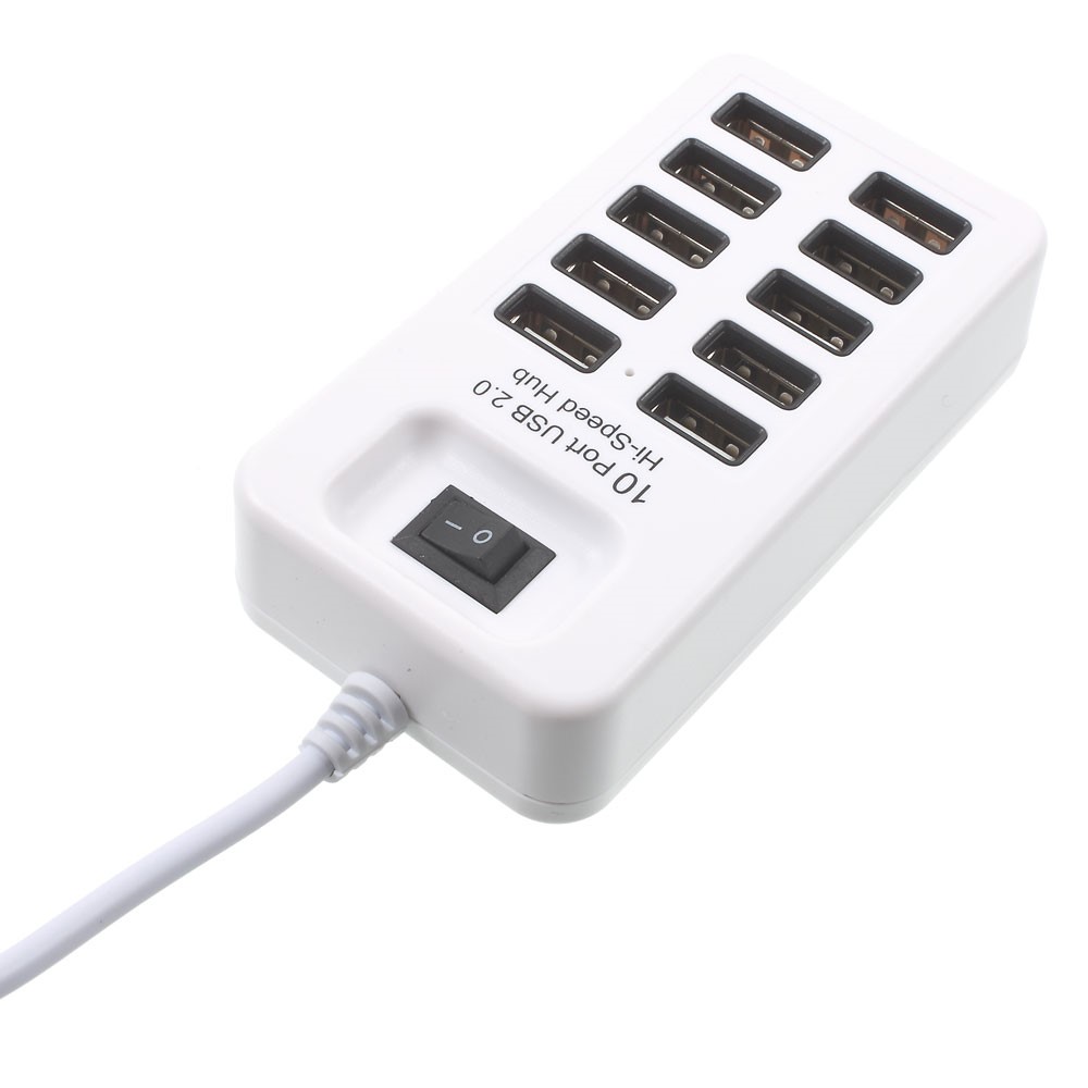 (1m) 10-fach USB 2.0 Multiport Adapter Hub - Weiss