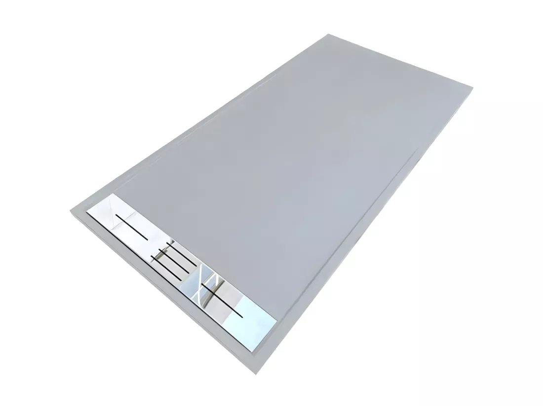 Receveur de douche 90 x 120 cm extra plat LUCIA en SoliCast® surface ardoisée gris