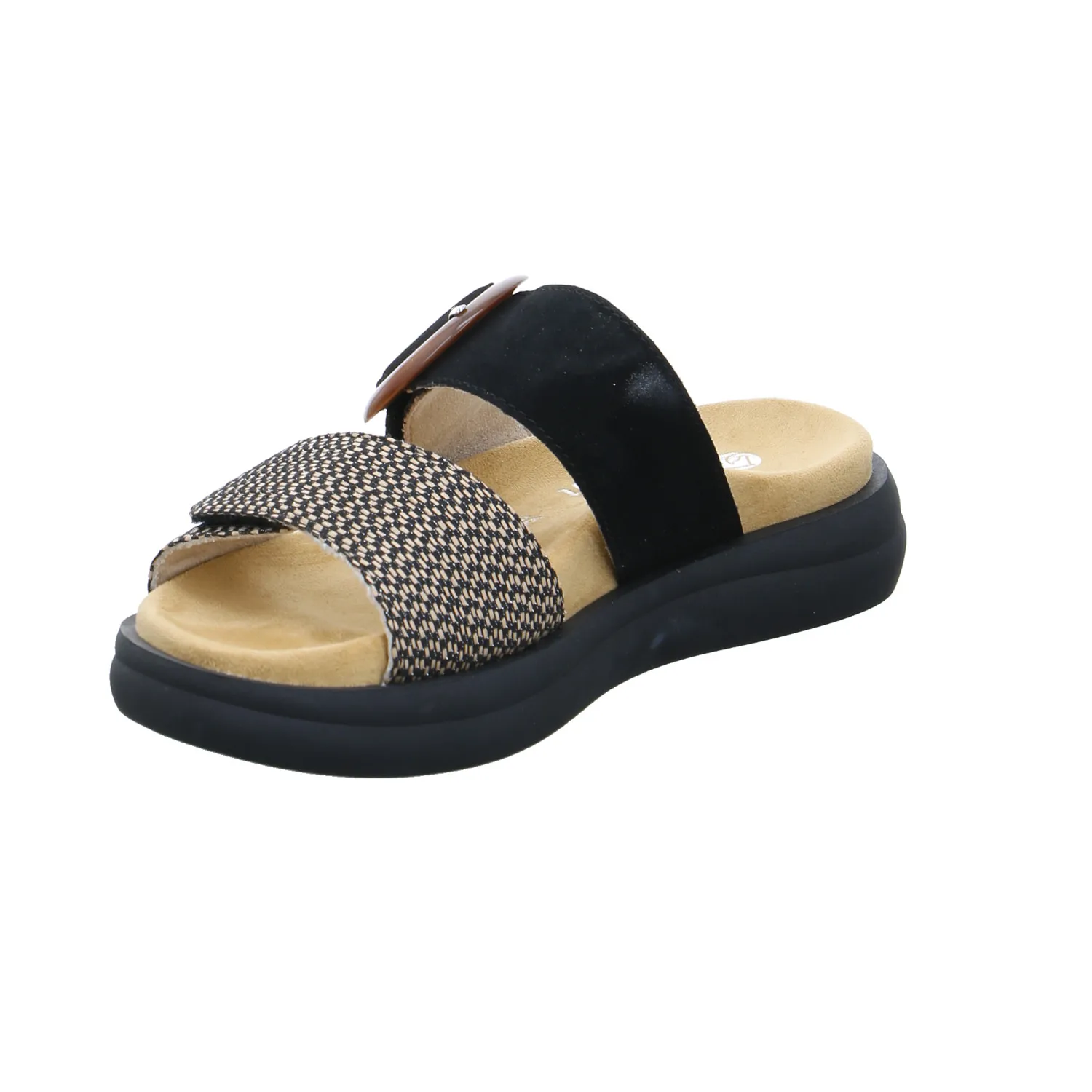 REMONTE Pantolette Schwarz Leder