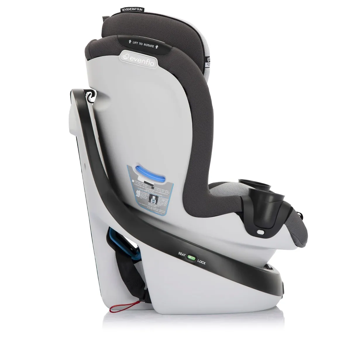 Evenflo Siège d’Auto 2-en-1 Rotatif Slim Revolve 360 GOLD avec SensorSafe - Gris Perle