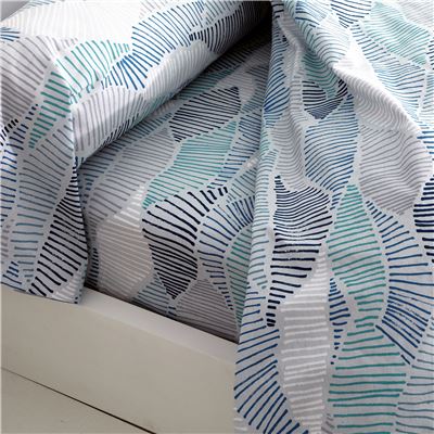 Linge de lit motif vagues géométriques - BECQUET CRÉATION
