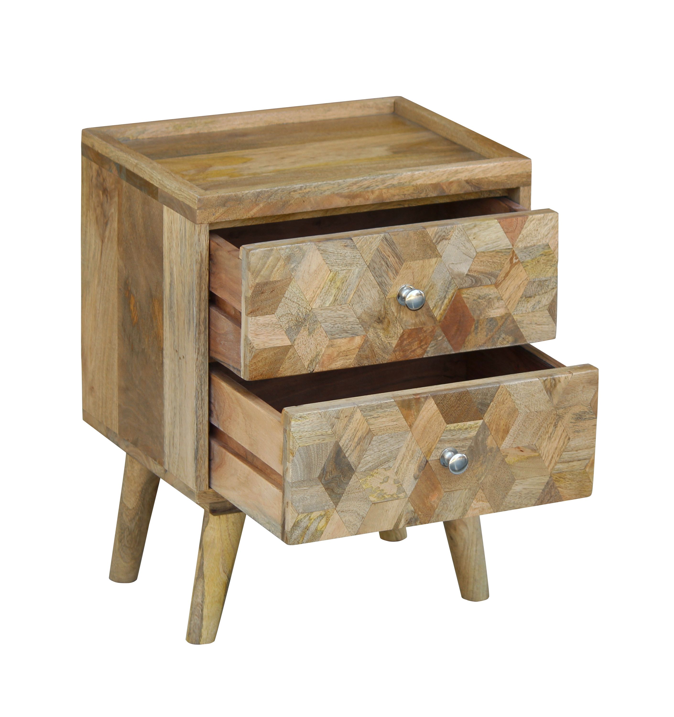 Nachttisch Holz LEVA 2 Schubladen