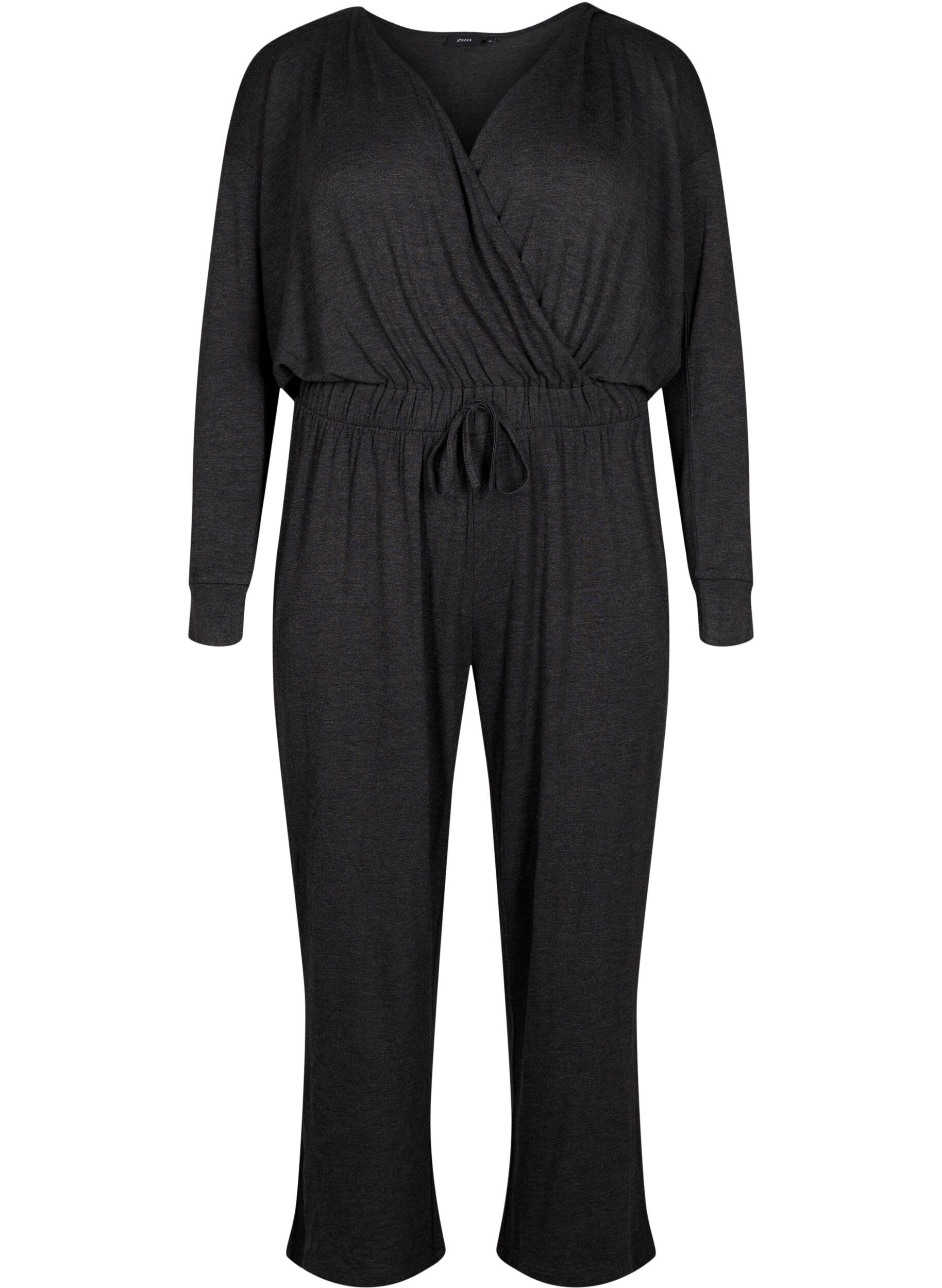 Jumpsuit med wrap og bindebånd